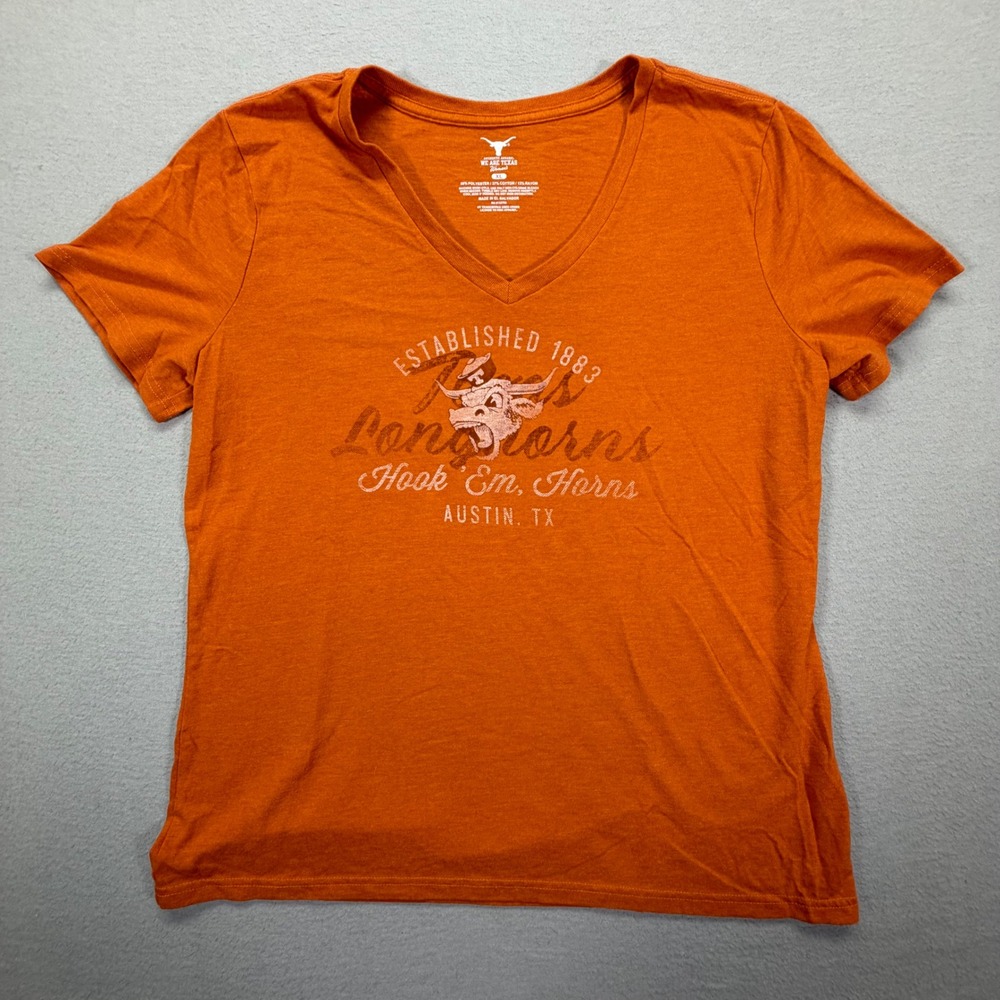 We Are Texas Womens T-Shirt Regular Burnt Orange Hook Em Horns Graphic XL